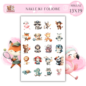 Naklejki Foliowe Sport Zwierzęta 13x19, Madam