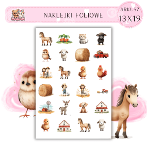 Naklejki Foliowe Farma Wieś 13x19, Madam