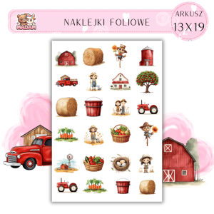 Naklejki Foliowe Farma Wieś 13x19, Madam
