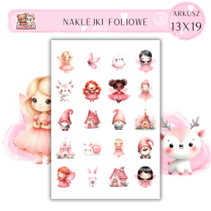 Naklejki Foliowe Różowe Baśnie 13x19, Madam