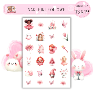 Naklejki Foliowe Różowe Baśnie 13x19, Madam
