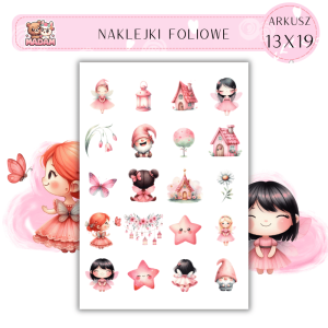 Naklejki Foliowe Różowe Baśnie 13x19, Madam
