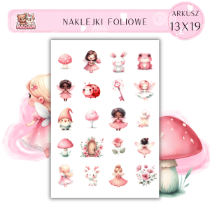 Naklejki Foliowe Różowe Baśnie 13x19, Madam