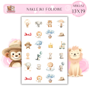 Naklejki Foliowe Bajkowe Safari 13x19, Madam