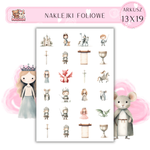 Naklejki Foliowe Średniowiecze Rycerze 13x19, Madam
