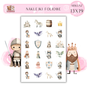 Naklejki Foliowe Średniowiecze Rycerze 13x19, Madam