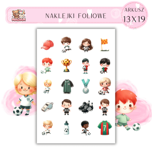 Naklejki Foliowe Piłka Nożna Football 13x19, Madam