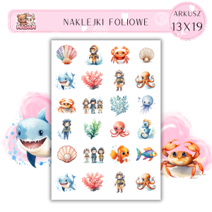 Naklejki Foliowe Wodny Świat 13x19, Madam