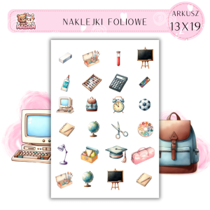 Naklejki Foliowe Nauczyciele Szkoła 13x19, Madam