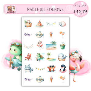 Naklejki Foliowe Wakacje nad wodą 13x19, Madam