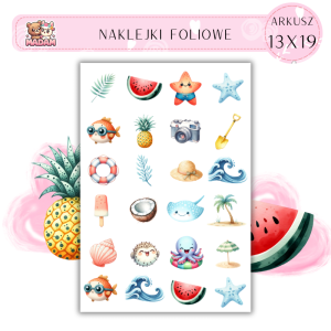 Naklejki Foliowe Wakacje nad wodą 13x19, Madam