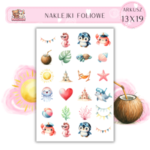 Naklejki Foliowe Wakacje nad wodą 13x19, Madam