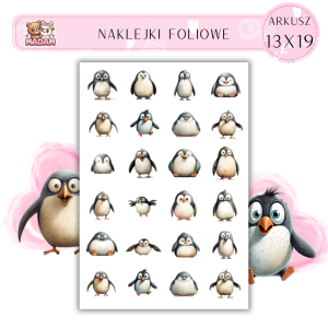 Naklejki Foliowe Pingwiny 13x19, Madam