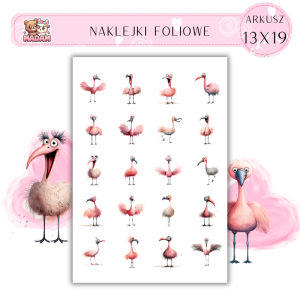 Naklejki Foliowe Flamingi 13x19, Madam