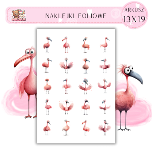Naklejki Foliowe Flamingi 13x19, Madam