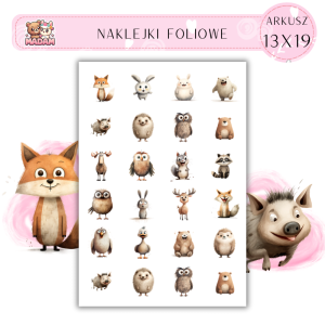 Naklejki Foliowe Leśne Zwierzęta 13x19, Madam