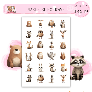 Naklejki Foliowe Leśne Zwierzęta 13x19, Madam