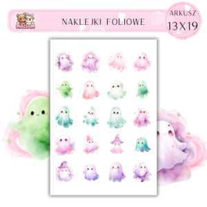 Naklejki Foliowe Kolorowe Duchy 13x19, Madam