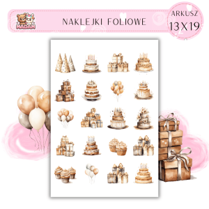 Naklejki Foliowe Urodziny Boho 13x19, Madam