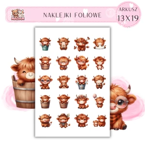 Naklejki Foliowe Bajkowe Górskie Krowy 13x19, Madam