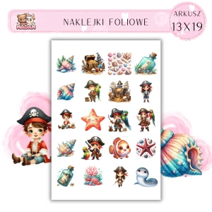 Naklejki Foliowe Piraci Wodny Świat 13x19, Madam