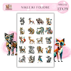 Naklejki Foliowe Geometryczne Zwierzęta 13x19, Madam