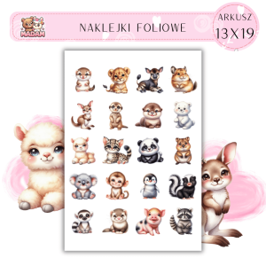 Naklejki Foliowe Bajkowe Zwierzęta 13x19, Madam