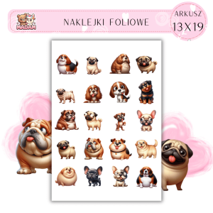 Naklejki Foliowe Śmieszne Psy 13x19, Madam