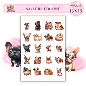 Naklejki Foliowe Zabawne Psy 13x19, Madam
