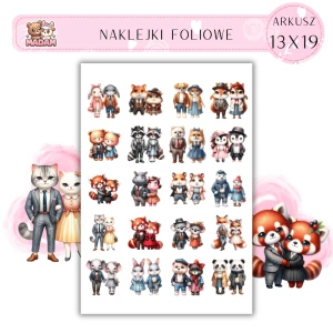 Naklejki Foliowe Zwierzęta w ubraniach 13x19, Madam