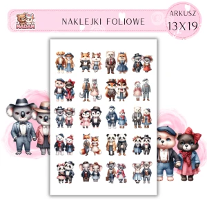 Naklejki Foliowe Zwierzęta w ubraniach 13x19, Madam