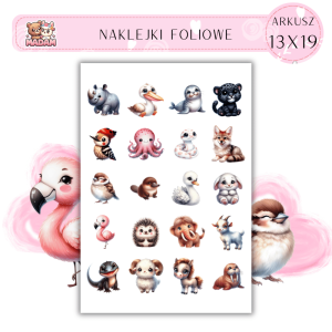 Naklejki Foliowe Bajkowe Zwierzęta 13x19, Madam
