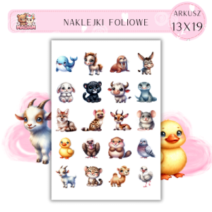 Naklejki Foliowe Bajkowe Zwierzęta 13x19, Madam