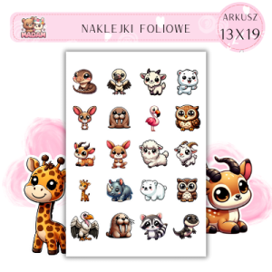 Naklejki Foliowe Bajkowe Zwierzęta 13x19, Madam