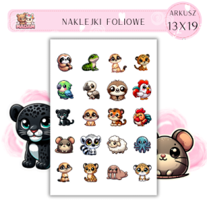 Naklejki Foliowe Bajkowe Zwierzęta 13x19, Madam