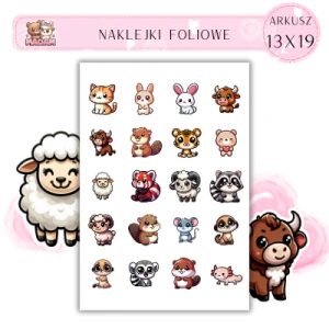 Naklejki Foliowe Bajkowe Zwierzęta 13x19, Madam