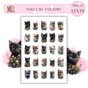 Naklejki Foliowe Abstrakcyjne Koty 13x19, Madam