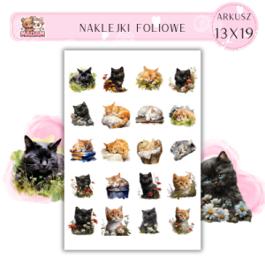 Naklejki Foliowe Słodkie Kotki 13x19, Madam