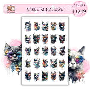 Naklejki Foliowe Abstrakcyjne Koty 13x19, Madam