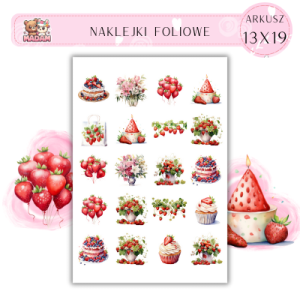 Naklejki Foliowe Truskawkowe Inspiracje 13x19, Madam