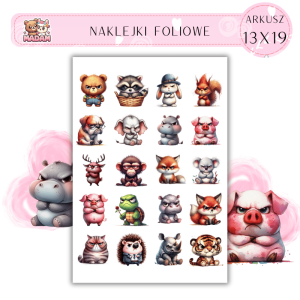 Naklejki Foliowe Wkurzone Zwierzaki 13x19, Madam