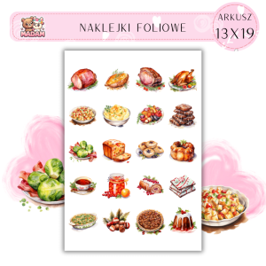 Naklejki Foliowe Świąteczne Jedzenie 13x19, Madam