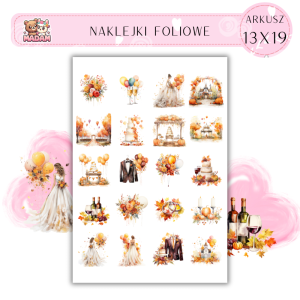 Naklejki Foliowe Jesienne Wesele Ślub 13x19, Madam