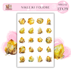 Naklejki Foliowe Żółte Kryształy 13x19, Madam