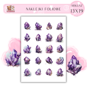 Naklejki Foliowe Fioletowe Kryształy 13x19, Madam