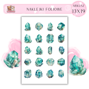 Naklejki Foliowe Zielone Kryształy 13x19, Madam
