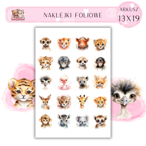 Naklejki Foliowe Dziecięce Safari 13x19, Madam