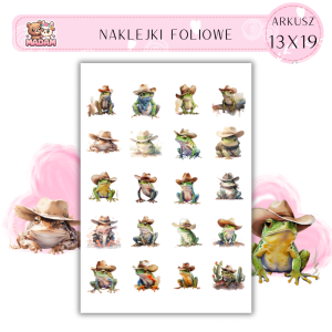 Naklejki Foliowe Kowboj Żaba 13x19, Madam