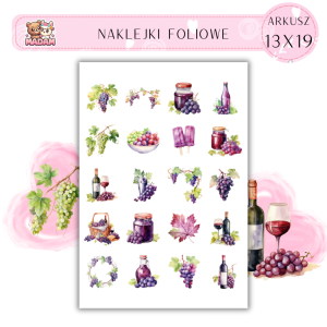 Naklejki Foliowe Winogrona 13x19, Madam
