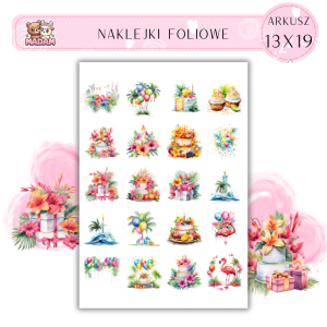 Naklejki Foliowe Tropikalna Impreza 13x19, Madam
